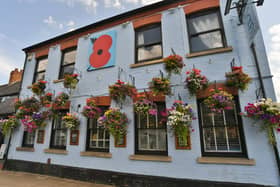 Brad Barnes dines at The Blue Bell, Werrington - known for its hanging baskets in the summer months