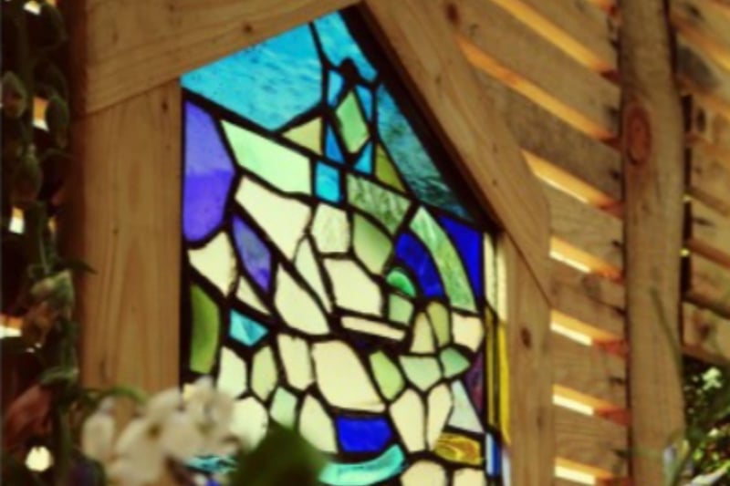 Look out for several pieces of art made by the previous owner of the cabin - a stained-glass artist.