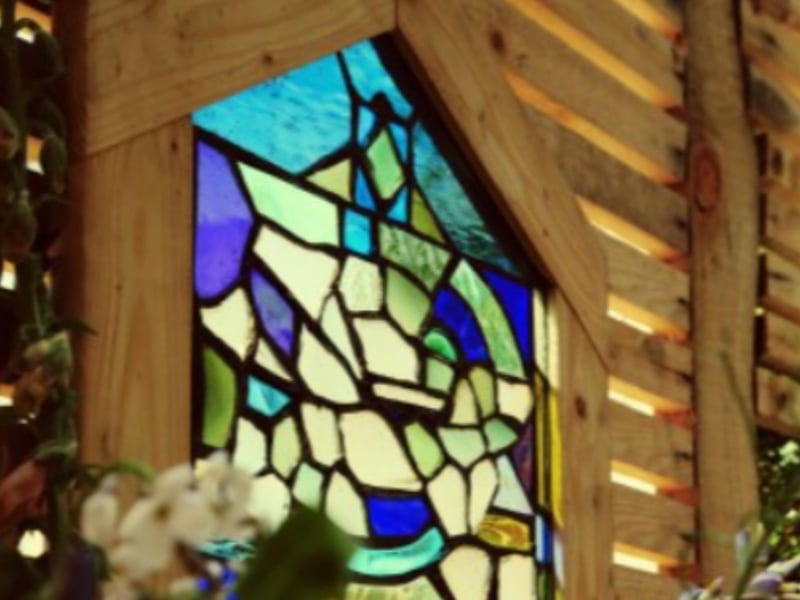 Look out for several pieces of art made by the previous owner of the cabin - a stained-glass artist.