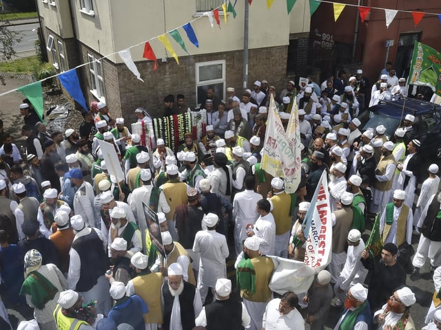 The Holy March in the city to celebrate the birthday of the Prophet Muhammad