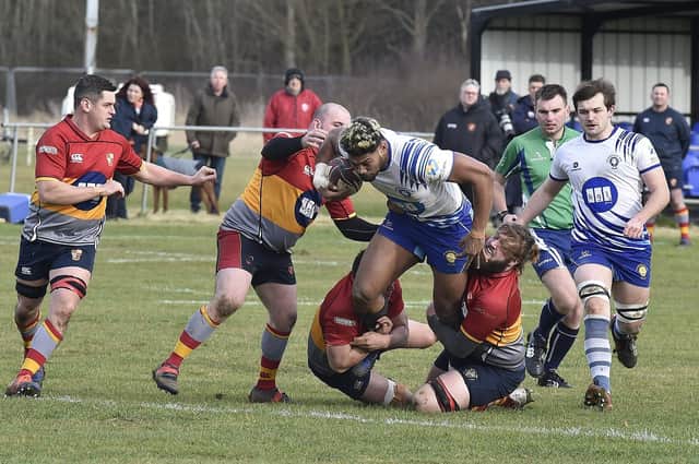Action from Peterborough Lions (white) v Peterborough RUFC last season. Photo: David Lowndes.