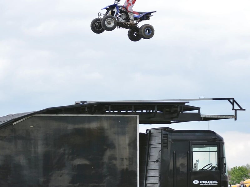 Truckfest 2017 at the East of England Showground. Quadbike daredevil Jason Smyth in action