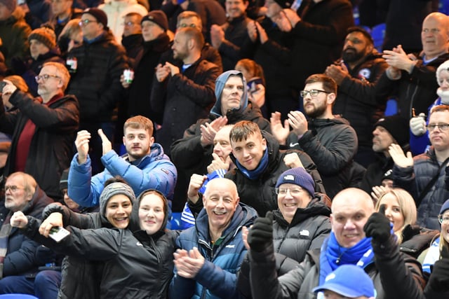 Peterborough United fans enjoy the big win over Northampton Town.
