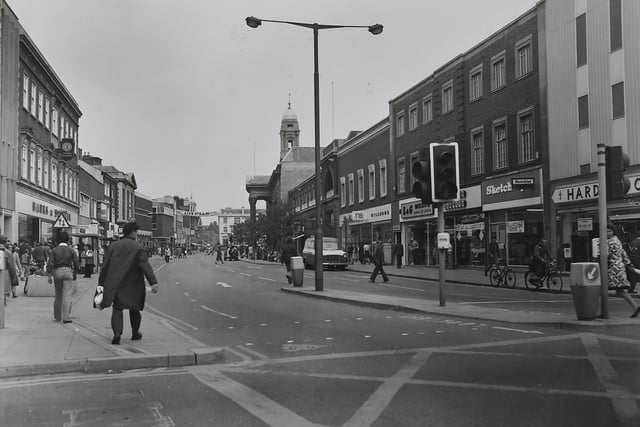 Bridge Street - looking down towards the Town Hall, when it was open to vehicles