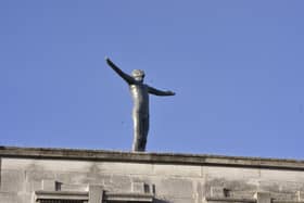 Antony Gormley statue in Cowgate