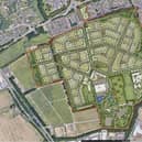 This map shows the development proposals for the East of England Showground. Key for the leisure village:  A. Indoor Arena, B. Padel Courts, C. Hub building, D. Lake E. Multi-use games areas, F. food and beverage, G. Driving Range, H. Adventure Golf, J. Zip Coaster, K. Bouncing Pillows, L. Visitor Centre, M High Ropes, N. Climbing Wall and Bungee Trampolines, O. Park and Picnic, P. Mini Land Rovers, Q. Adventure Play, R. Bike Trail, S. Pub in the Park, T. Trim Trail