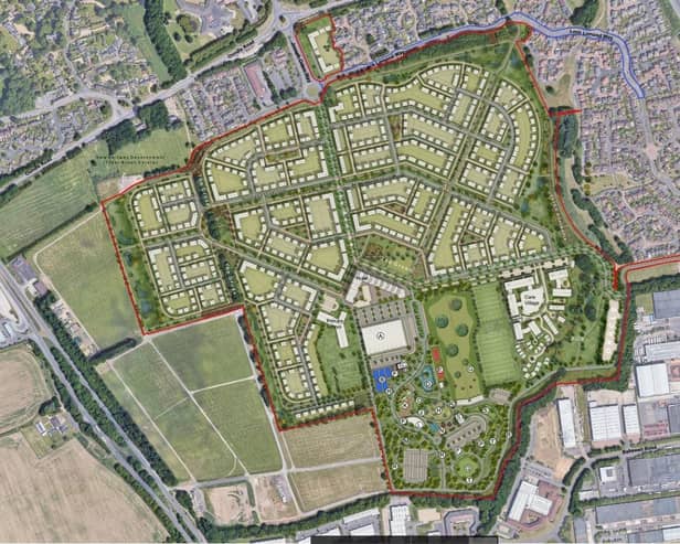 This map shows the development proposals for the East of England Showground. Key for the leisure village:  A. Indoor Arena, B. Padel Courts, C. Hub building, D. Lake E. Multi-use games areas, F. food and beverage, G. Driving Range, H. Adventure Golf, J. Zip Coaster, K. Bouncing Pillows, L. Visitor Centre, M High Ropes, N. Climbing Wall and Bungee Trampolines, O. Park and Picnic, P. Mini Land Rovers, Q. Adventure Play, R. Bike Trail, S. Pub in the Park, T. Trim Trail