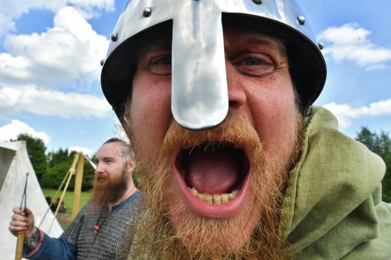 Warrior Stymir Ormson at  The Viking Festival  at Flag Fen