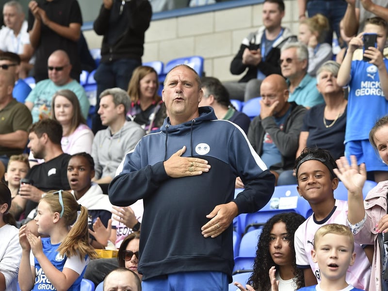 Posh fans at the Weston Homes Stadium for the visit of Charlton.