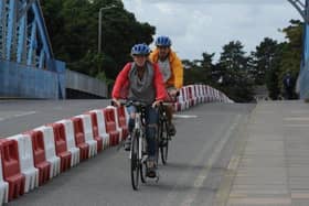 The pop up cycle lane on Crescent Bridge was open during part of the COVID pandemic