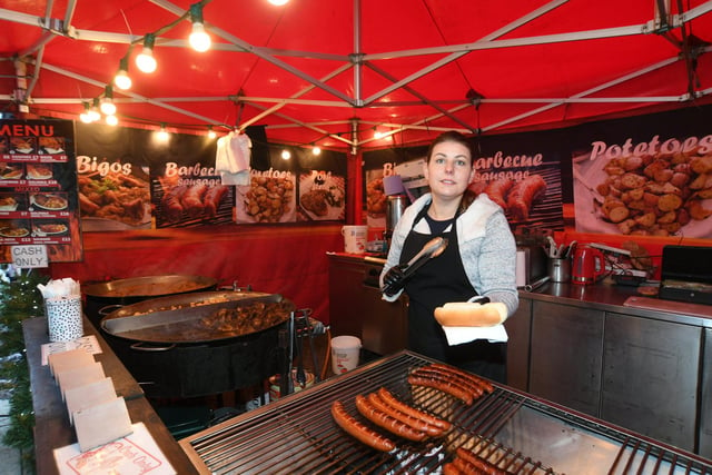 Polish sausage stall.