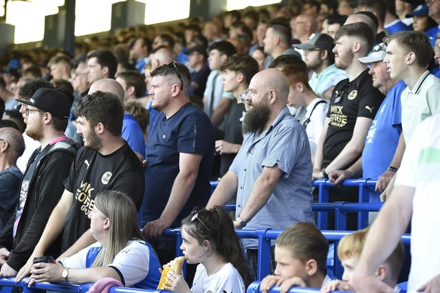 Peterborough United fans enjoy the 3-0 win over Morecambe.