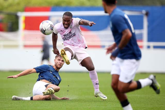 Jeando Fuchs in action during pre-season for Posh. Photo: Joe Dent/theposh.com