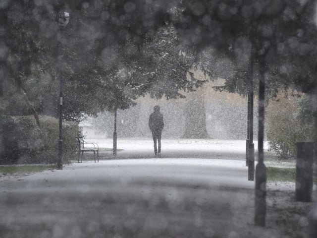 Snow has hit Peterborough this morning