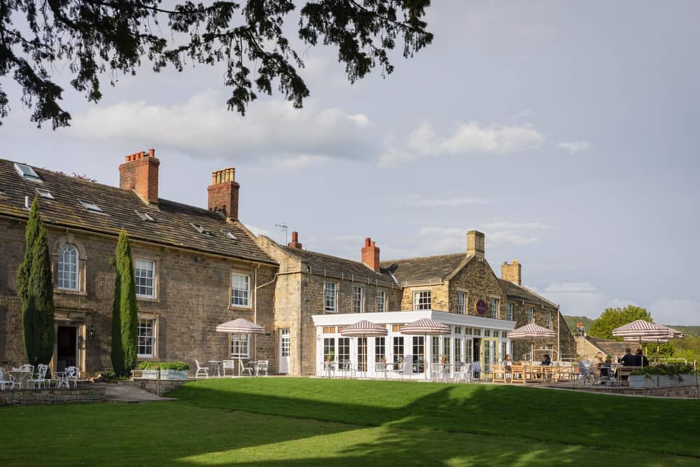 The Cavendish Hotel exterior and view of the new Garden Room and Terrace. Image: Devonshire Hotels