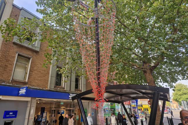 Christmas lights are appearing in the city centre