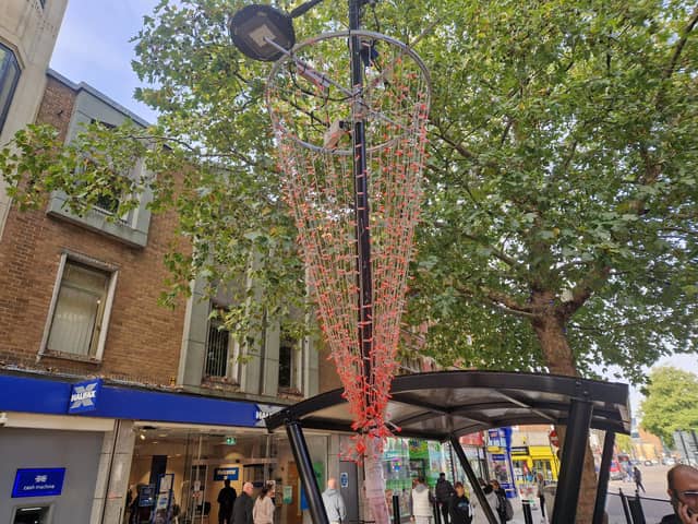 Christmas lights are appearing in the city centre