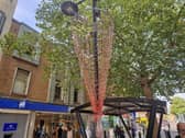 Christmas lights are appearing in the city centre
