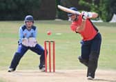 Tommy Simeons batting for Oundle Town. Photo David Lowndes.
