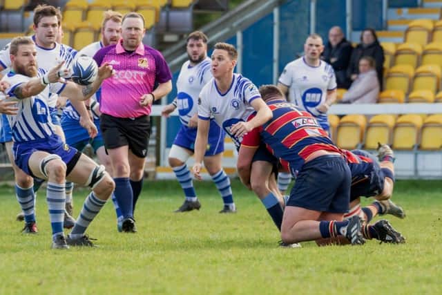Action from Peterborough Lions (white) v Old Northamptonians. Photo: Mick Sutterby.