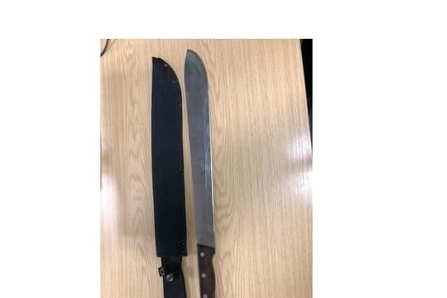 The machete recovered by police