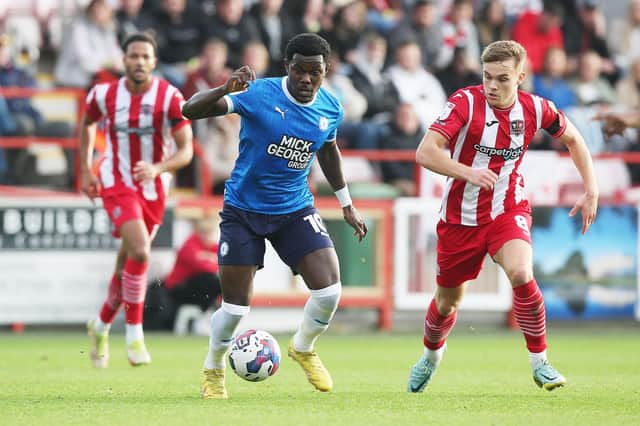 Posh players threw away the chance of three points at Exeter City on Saturday. Photo: Joe Dent.