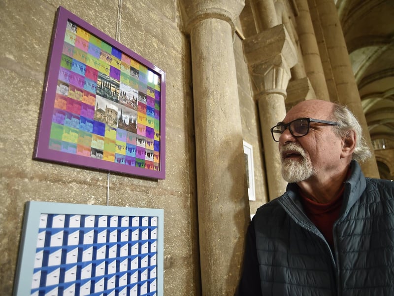 Made in Peterborough art exhibition at Peterborough Cathedral. Toby Wood with his photography.