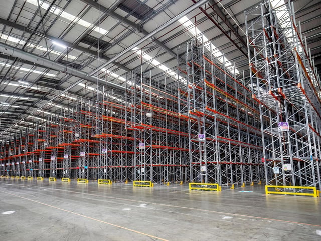 Inside the new distribution centre at Peterborough