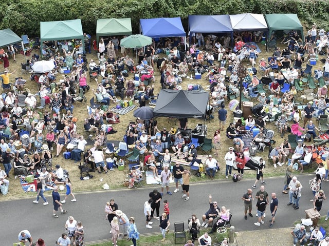 Crowds enjoy the event at Bedford Hall.