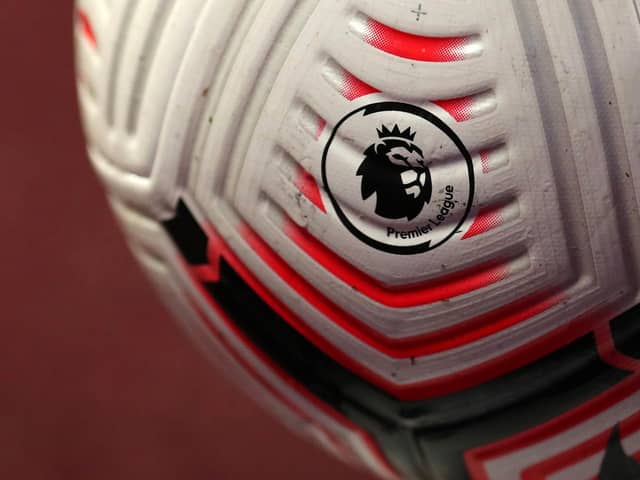 LONDON, ENGLAND - SEPTEMBER 12: The Nike Flight ball during the Premier League match between West Ham United and Newcastle United at London Stadium on September 12, 2020 in London, England. (Photo by Catherine Ivill/Getty Images)