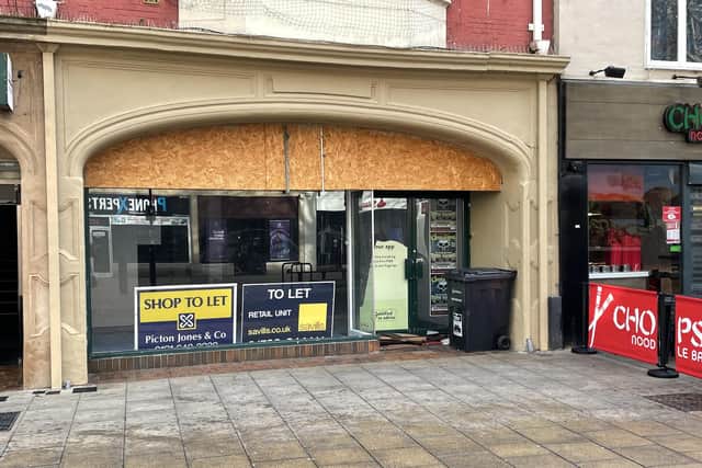 An empty retail unit in Long Causeway, Peterborough - one of relatively few empty units in the city despite the challenging trading conditions.