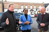 Kemi Badenoch canvassing in Stilton with Paul Bristow and Darryl Preston.