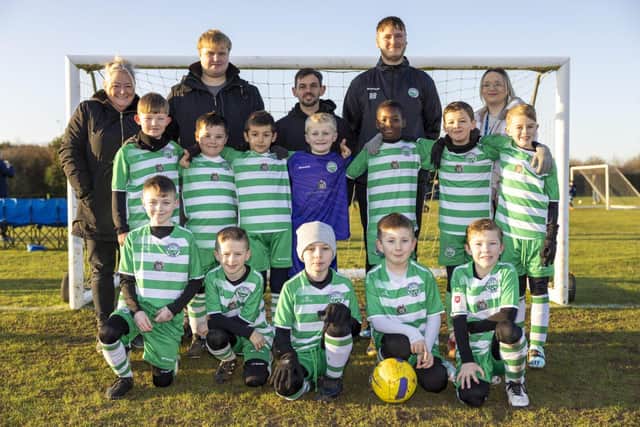 Huntingdon Town Rowdies Under 9’s Red with sponsors Cromwell House Care Home