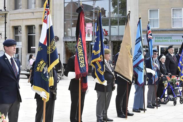 Peterborough Veterans congregate on Cathedral Square in 2022.
