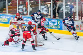 Peterborough Phantoms (white) in action. Photo: SBD Photography