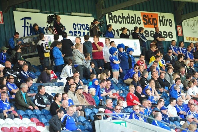 Posh fans in the away end at Spotlands.