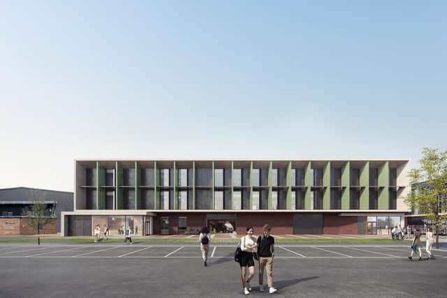 This image show how the Green Technology Centre should appear once built in the grounds of Peterborough College.