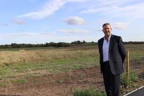Ben Smith, Managing Director of Persimmon Homes East Midlands, at the parcel of land in Hampton.