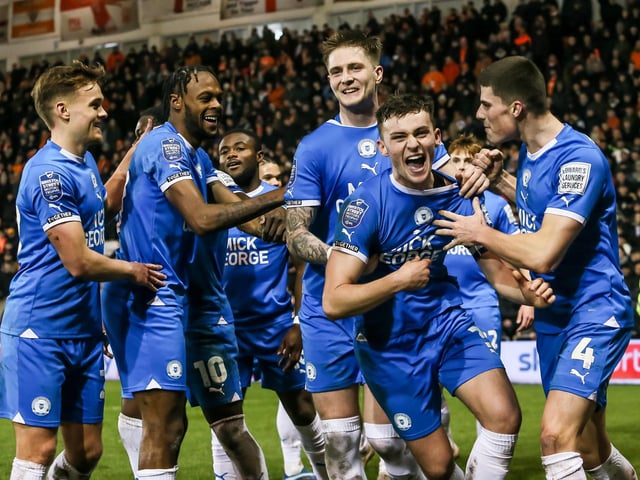 Harrison Burrows was the undoubted star of the latter rounds of last season's EFL Trophy. He scored twice in the semi-final and final and was named man of the match in both games. Here he celebrates one of his goals in the 3-0 semi-final win at Blackpool.