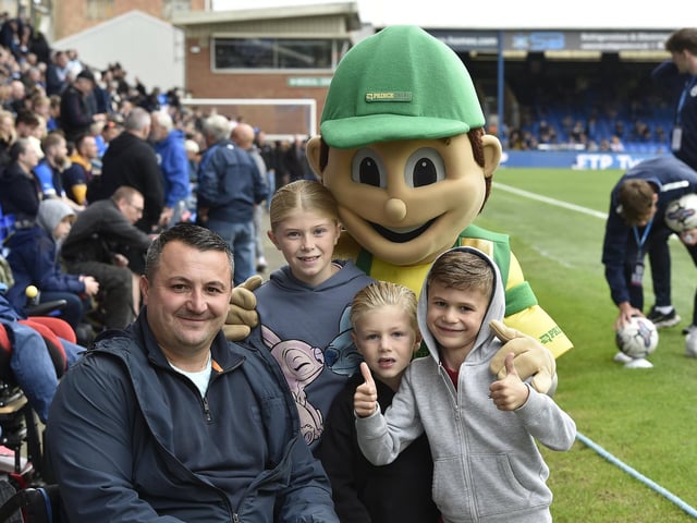 Peterborough United fans are pictured enjoying the win over Bristol Rovers.