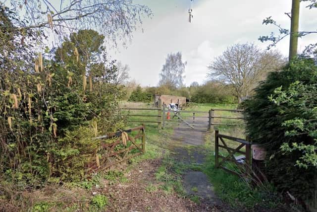 The proposed access point to the new development