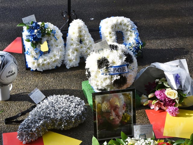 Funeral of local referee Robert Fielding at Peterborough Crematorium.