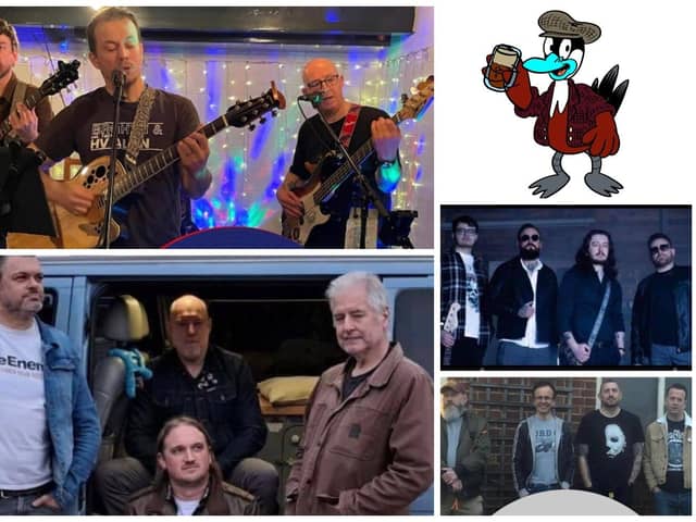 Some of the bands taking part in Duckfest at the Ruddy Duck pub in Peakirk