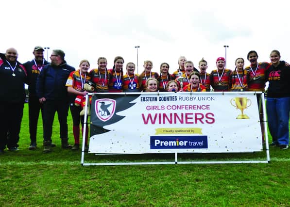​The title-winning Peterborough RUFC Under 14 girls team.