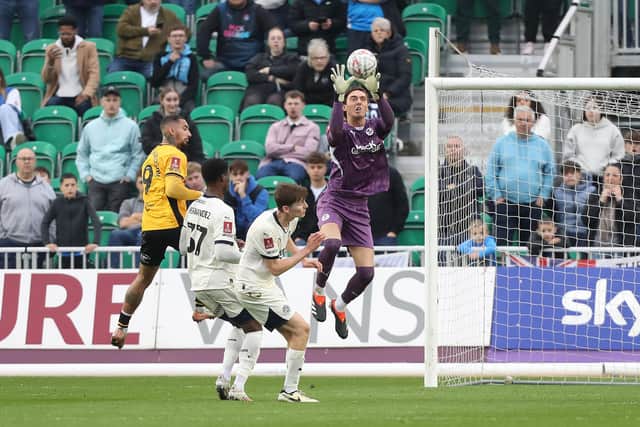 Nicholas Bilokapic in action for Posh at Newport. Photo Joe Dent/theposh.com.
