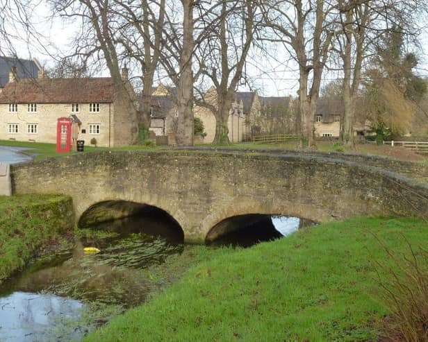 Barnwell Brook flows through the village