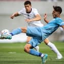 Ronnie Edwards in action for England in the Under 19 European Championship Final against Israel. (Photo by VLADIMIR SIMICEK/AFP via Getty Images)
