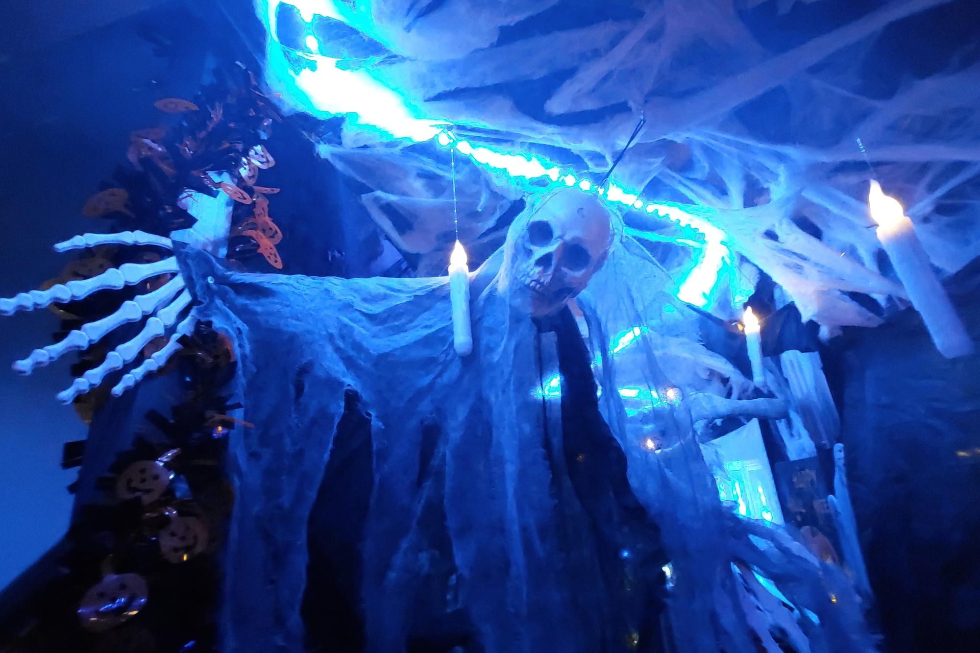 No expense is spared to evoke a spooky vibe for visitors