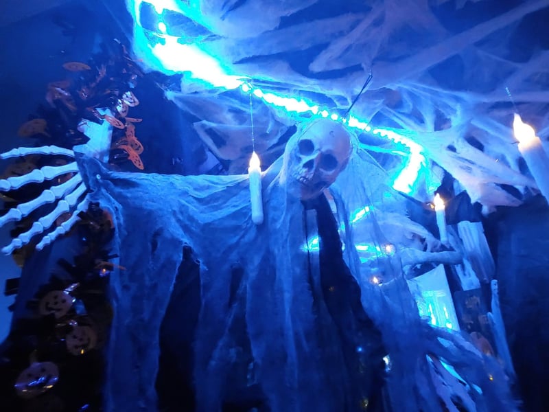 No expense is spared to evoke a spooky vibe for visitors