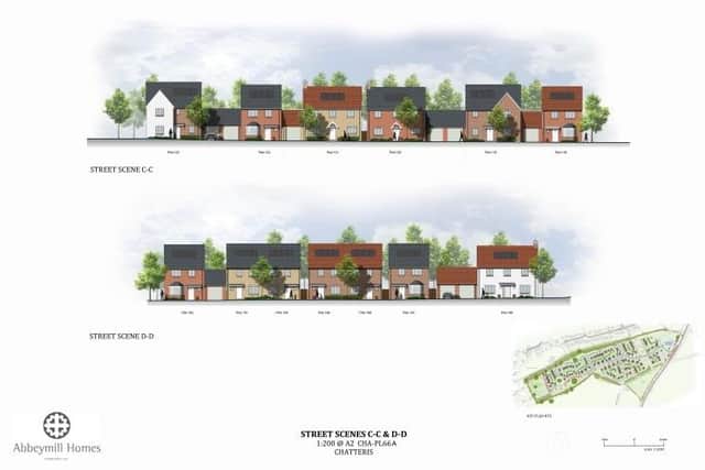 An outline of the street scene proposed for the new development in Chatteris